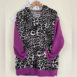 Leopard Print Fleece Hoodie